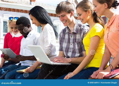 Group of University Students Studying Stock Image - Image of math ...