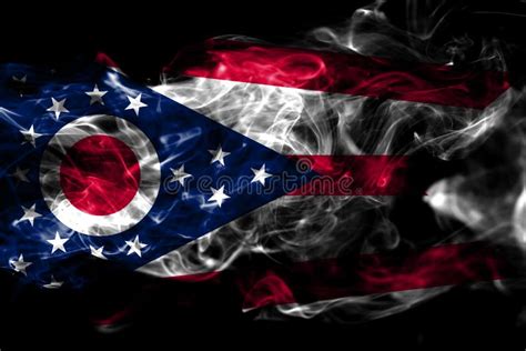 Ohio State Smoke Flag United States Of America Stock Illustration