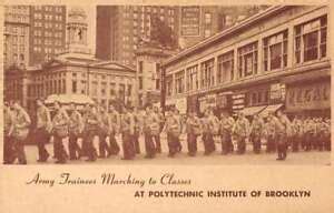 Brooklyn New York Polytechnic Institute Army Trainees Marching Postcard AA24 | eBay