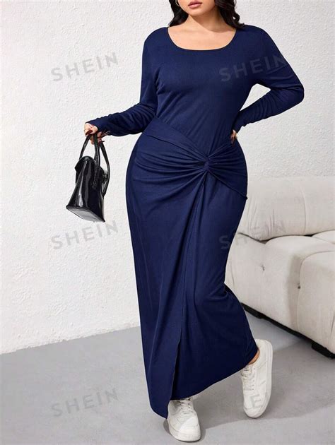 Shein Mulvari Robe Arabe L Gante Et Gracieuse Col Rond Manches