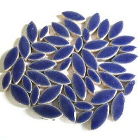 Delphinium Blue Glazed Ceramic Petal Leaves Mix Etsy