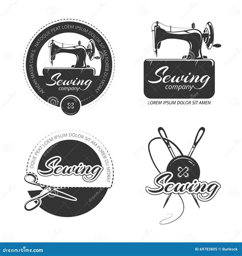 Vintage Tailor Vector Labels Emblems And Logo Set