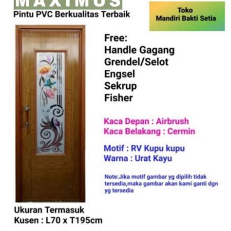 Jual Pintu Kamar Mandi Pvc Maximus Kaca Tengah Emeraldmartt