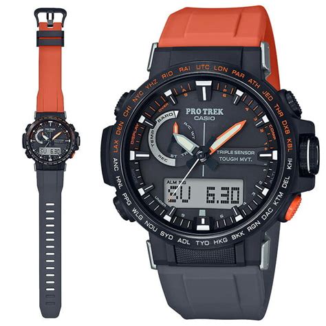 New CASIO PROTREK Radio Solar Watch Triple Sensor Midsize Petzl PETZL