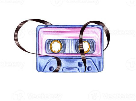 Old Audiocassette With Tangled Tape Retro Audio Cassettes Nostalgia