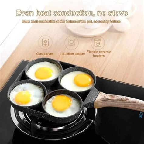 4 Hole Omelet Pan Frying Pot Thickened Non Stick Egg Pancake Steak