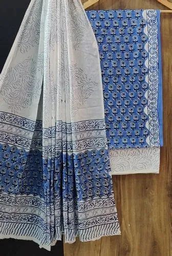 Mansi Printers Bagru Hand Block Print Cotton Dress Material With