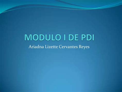 Presentacion De Los Modulos De Psicologia Del Desarrollo Infantil M