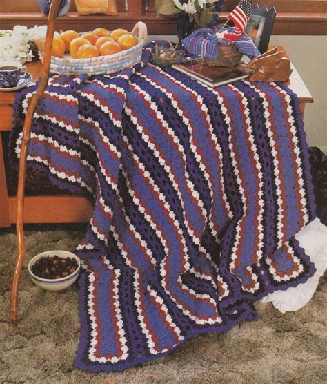 Easy Patriotic Afghan Crochet Pattern Instructions Only Ebay