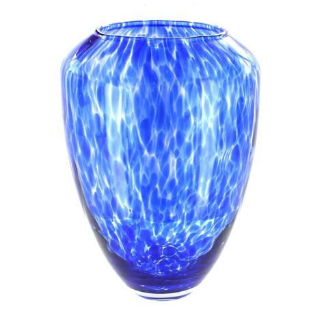 Blue Rose Polish Pottery Cobalt Confetti Large Glass Vase