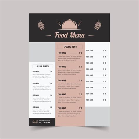 Minimal Food Menu Template Restaurant Menu Design Template 16919191 Vector Art At Vecteezy