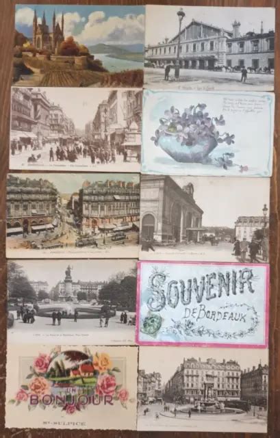 LOT DE 10 Cartes Postales Anciennes Cpa France Ayant Servi 1 EUR 3