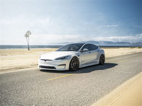 Satin White Unplugged Performance Tesla Model S S Apex On Up 03 Forged Wheels Unplugged