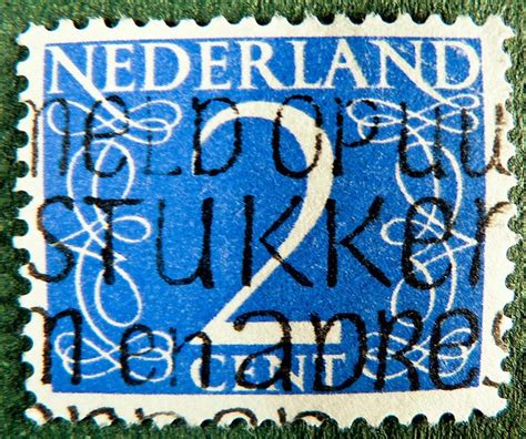 Old Dutch Stamp Nederland C Blue Niederlande Netherland Postage