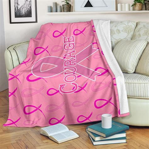 Breast Cancer Blanket Fight Cancer With Faith Blanket Etsy