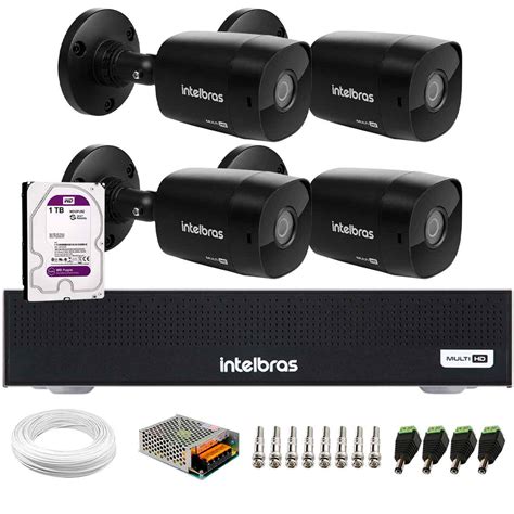 Kit 4 Câmeras Intelbras VHD 1220 B Full HD 1080p Bullet Black G6 Visão