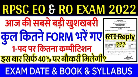 Eo Ro Vacancy In Rajasthan Rpsc Eo Ro Total Kitne Form Apply Aaye H