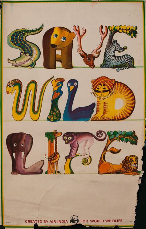 Air India Save Wild Life - World Wildlife Fund Poster | David Pollack Vintage Posters