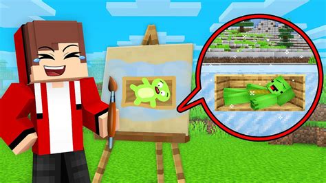 Jj Use Drawing Mod To Prank Mikey Under The Ice In Minecraft Maizen