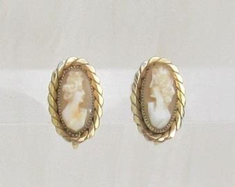 Vintage S K Gold Filled Carved Shell Intaglio Cameo