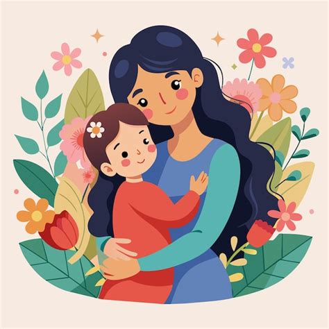 Premium Vector Mother Holding Child In Arms A Heartwarming Image Of A