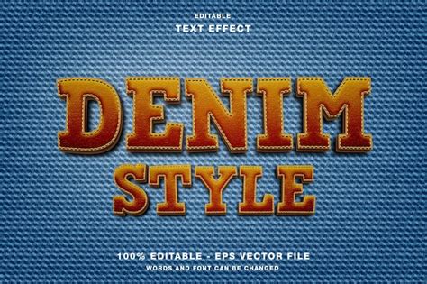 Premium Vector Denim Style Editable Text Effect