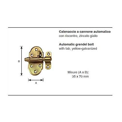 Catenaccio A Cannone Automatico Con Riscontro Zincato Giallo