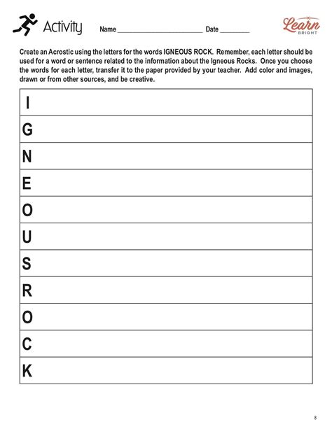 Igneous Rocks Worksheets Library