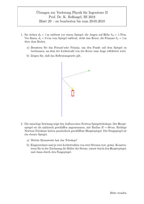 Blatt L Sung Sommersemester Ubungen Zur Vorlesung Physik Fu