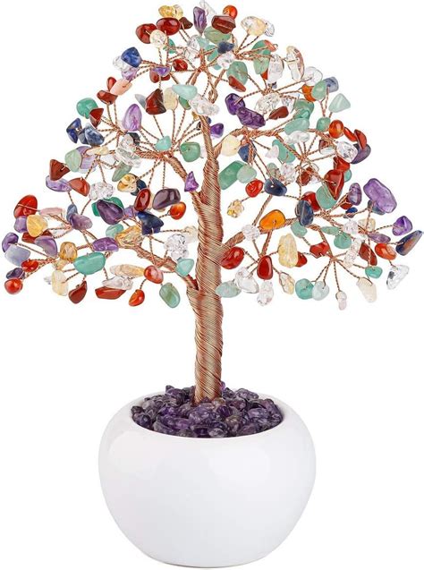 Jsdde Bijoux Feng Shui Arbre De Vie Arbre De Vie Avec Vase En C Ramique