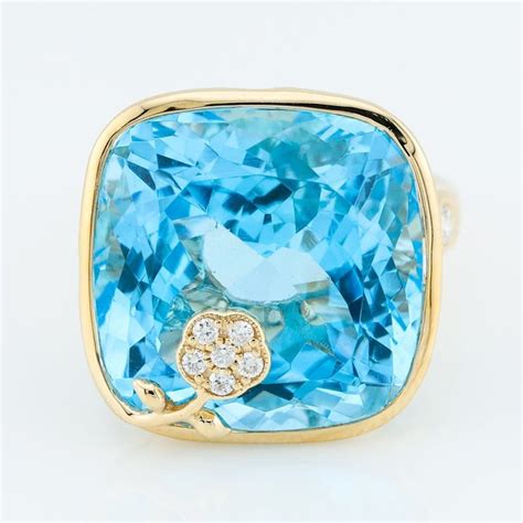 No Reserve IGI Certified Blue Topaz 30 20 Cts Diamonds 0