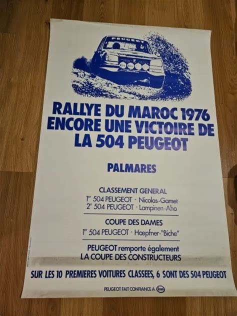 Ancienne Affiche Vintage Rallye Du Maroc Nouvelle Victoire