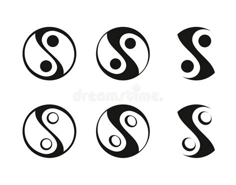 Set Of Yin Yang Symbols Stock Vector Illustration Of Logo