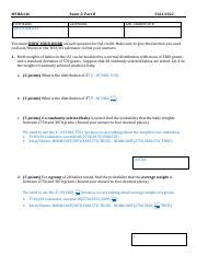 Math 146 Exam 2 Part II Solutions Pdf MTH 146 Course Hero