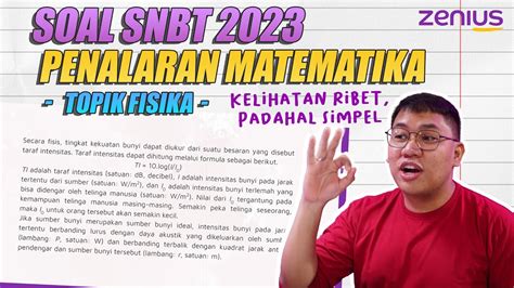 Pembahasan Soal Penalaran Matematika SNBT Dengan Topik Fisika Materi