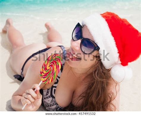 Beautiful Sexy Woman Has Bikini Christmas Stock Photo 457491532 Shutterstock