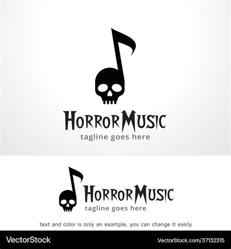 Horror Music Logo Template Design Emblem Vector Image