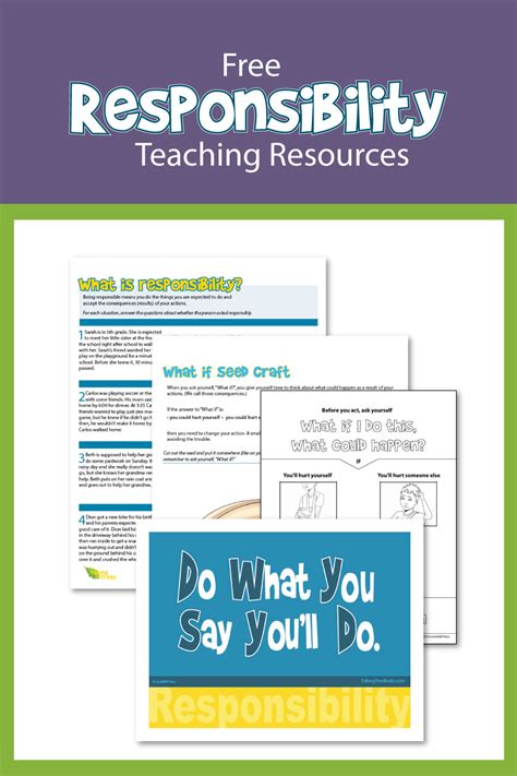 Taking Responsibility For Your Actions Worksheets