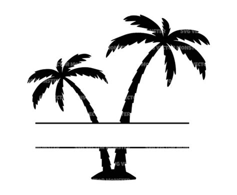 Palm Tree Split Monogram Svg Aloha Svg Beach Vibes Svg Etsy