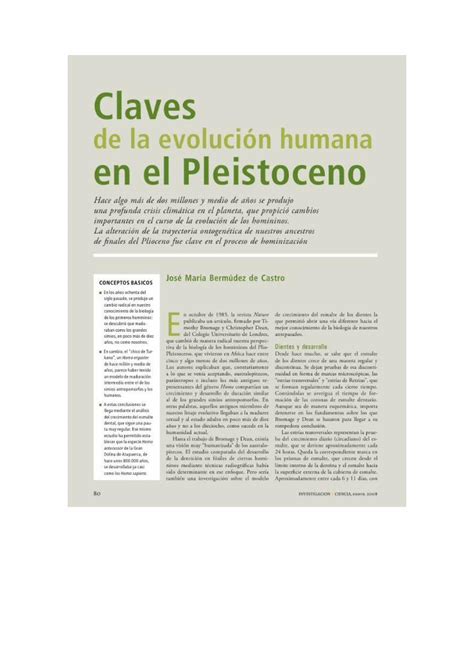 Docx Jos Mar A Berm Dez De Castro Claves De La Evoluci N Humana En