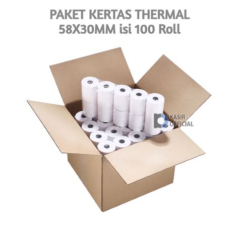 Jual Paket Kertas Thermal 58x30mm 100Roll Thermal Paper Receipt Struk