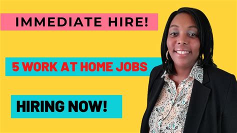 Immediate Hire Work From Home Jobs Online Jobs Hiring Now Youtube