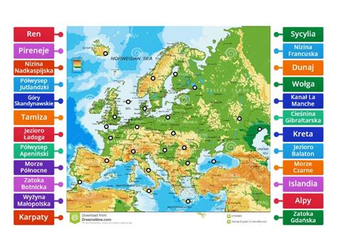 Mapa Fizyczna Europy Labelled Diagram