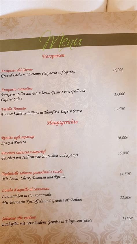 Speisekarte Von Sale Pepe Restaurant Leonberg