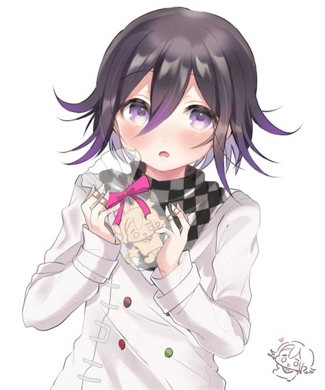 Safebooru 1boy Bangs Black Hair Blush Checkered Checkered Scarf Commentary Request Dangan