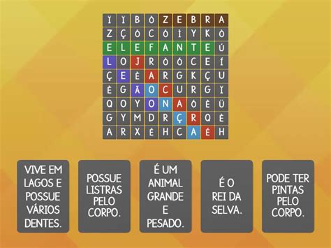 JOGO DOS ANIMAIS Wordsearch