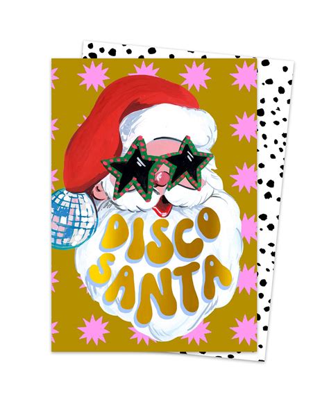 Disco Santa Christmas Card Oliver Bonas