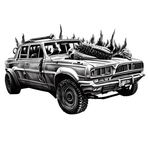 Mad Max Cars Fury Road Fire Black Metal Apocalyptic Creative Fabrica