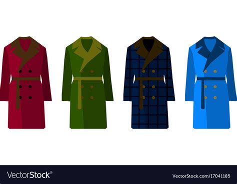 Male Coat Set Different Color Flat Design Vector Image