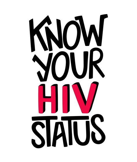 Know Your Hiv Status Lettering Poster Get Tested Aids Awareness Take Care Of Your Partner And